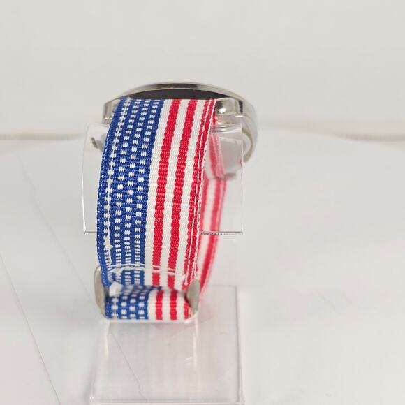 Gossip Quartz Watch White Dial 39mm Case Red White Blue Fabric Band Tested - Picture 11 of 15